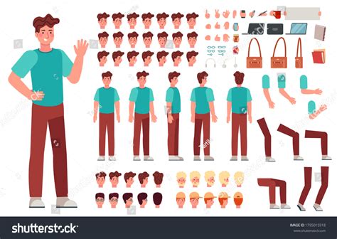 Cartoon Male Character Kit Man Animation Stock Vector Royalty Free