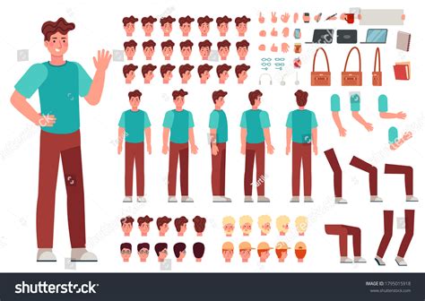 Cartoon Male Character Kit Man Animation Stock Vector Royalty Free 1795015918 Shutterstock