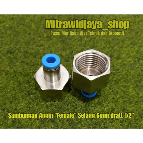 Jual Nepel Sambungan Selang Angin Spcf Fitting Pneumatic Female