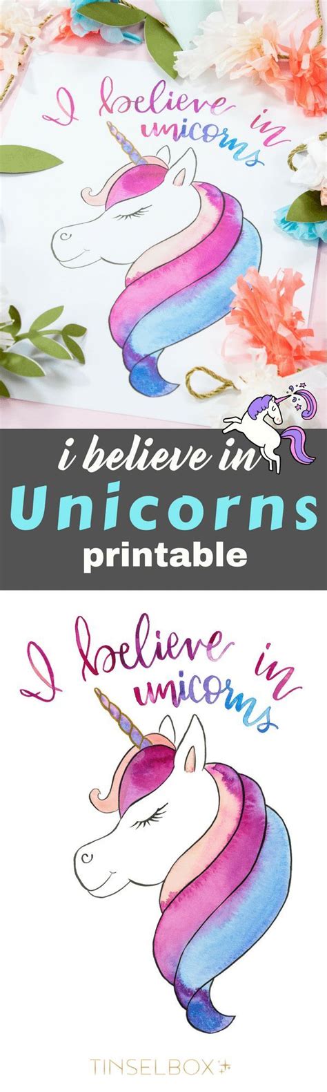 I Believe In Unicorns Printable Watercolor Cute Quotes For Kids