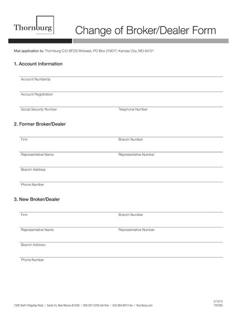 Fillable Online Change Of Brokerdealer Form Fax Email Print Pdffiller