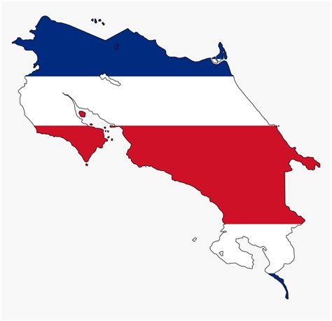 Costa Rica Flag Map Large Map - Costa Rica Flag Map, HD Png Download ...