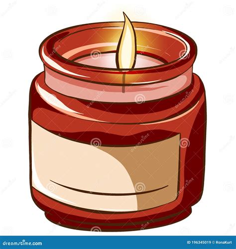 Digital Burning Candle In Jar Stock Illustration Illustration Of