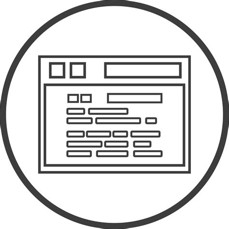 Web Page Icon In Thin Line Black Circle Frames Png