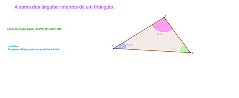 A Soma Dos Angulos Internos De Um Triângulo Geogebra