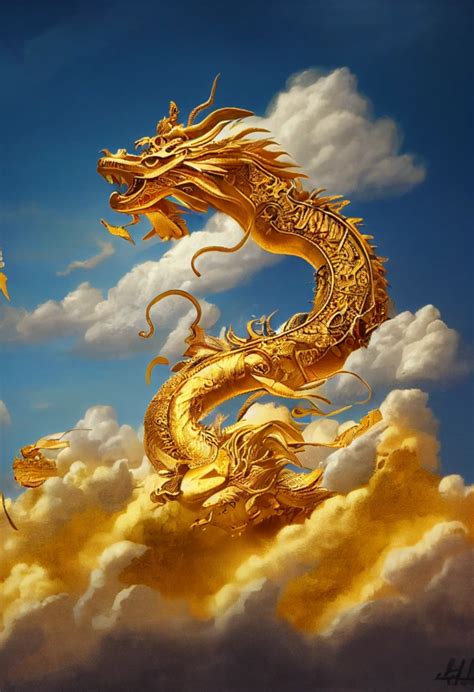 A Chinese Golden Dragon Without Wings Sacred Galaxy Midjourney