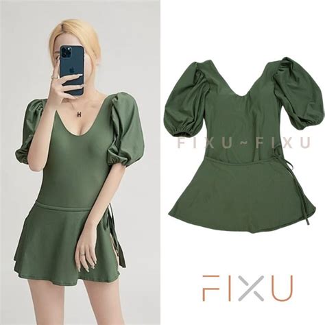 Jual Fixu Swimsuit Piece Swimdress Dengan Outer Cover Up Bikini