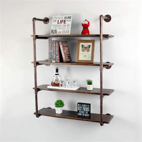 Amazon Mbqq Industrial Retro Pipe Shelf In Tier Wall Mounted