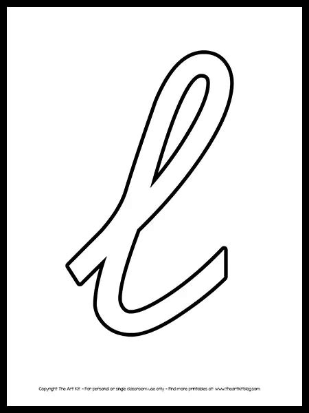 Cursive Letter L Stencil