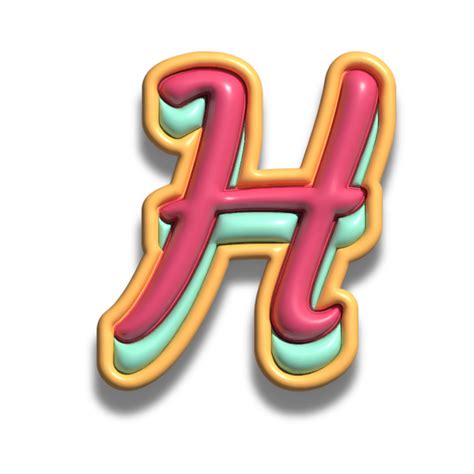 Letter H Glossy 3d Font 22286000 Png