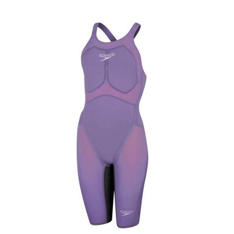 Speedo Women S Fastskin Lzr Pure Valor Openback Kneeskin Purple Grey