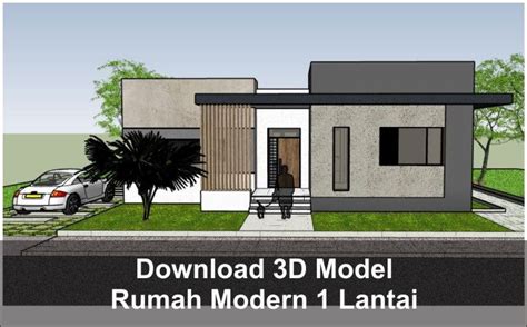 Download Rumah Modern 1 Lantai Dan Kolam Renang File Sketchup Rumah Modern Home Fashion