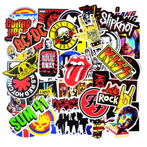 Stickers Calcomanias Bandas Rock Pack 50 Unidades Pack Pack 1