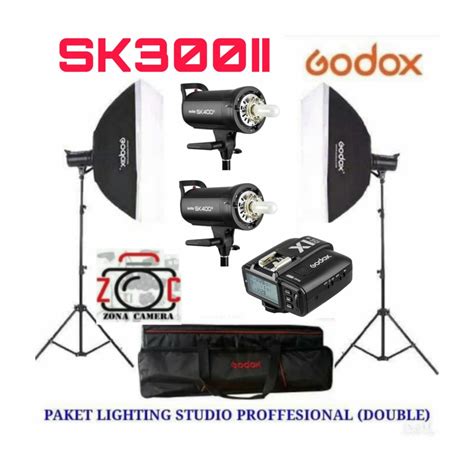 Paket Godox SK300II Lighting Flash Studio Strobe SK300 II Lampu HSS X1