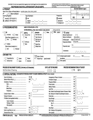 Fillable Online Process Filing For Acidified And Lowacid Canned Foods