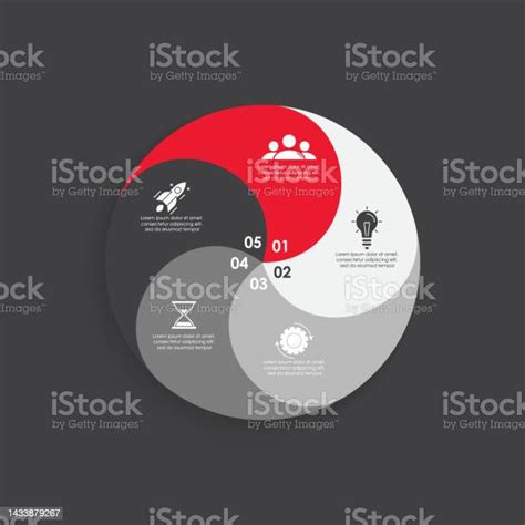 Vector Circle Chart Infographic Template With For Cycle Diagram Graph Web Design Business