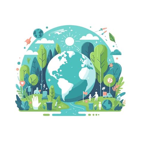 Fundo Do Dia Mundial Do Meio Ambiente Com Ilustração De Vetor Plano