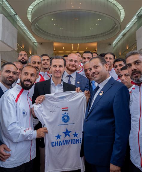 President Al Assad Receives Al Foutoua Football Team Champion Of The