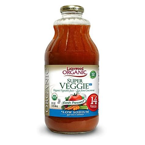 Lakewood Organic Super Veggie Low Sodium Juice 32 Ounce Pack Of 6