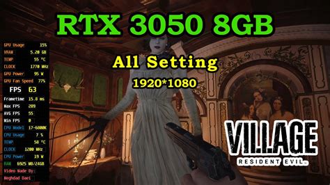 Resident Evil Village RTX 3050 8GB All Setting FPS Gameplay Benchmark