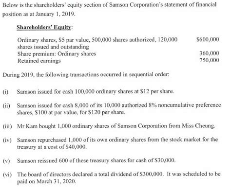 [solved] Below Is The Shareholders Equity Section Solutioninn