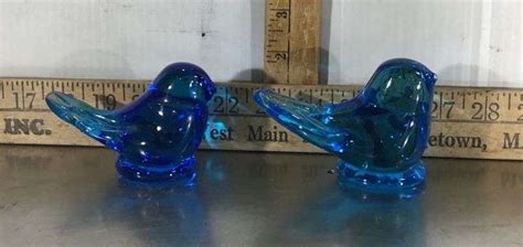 Ron Roy Glass Blue Bird And Leo Ward Glass Blue Bird