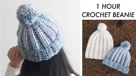 One Hour Chunky Crochet Beanie Tutorial How To Crochet A Beanie For