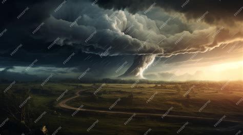 Premium AI Image | Sky with Tornado Background