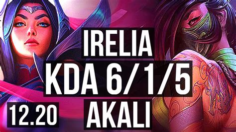 IRELIA Vs AKALI TOP 6 1 5 1000 Games 900K Mastery Dominating