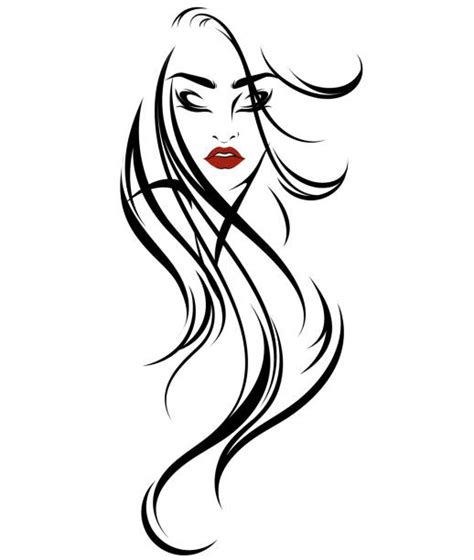 220 Girl Long Black Hair Stock Illustrations Royalty Free Vector