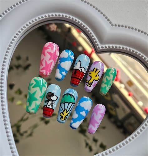 Bright Snoopy Press On Nails Etsy