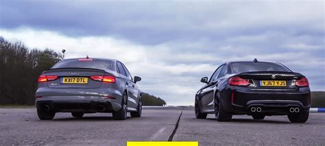 Drag Race Audi Rs3 Vs Bmw M2 Rolling Race What S The Fastest £50k Compact Car Autocar