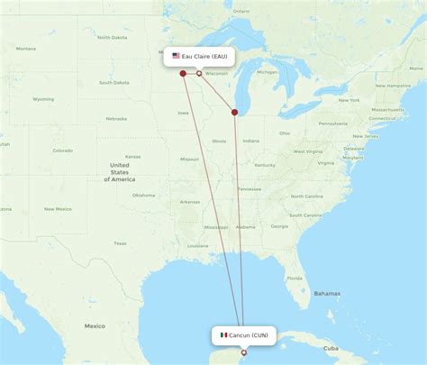 All Flight Routes From Eau Claire To Cancun EAU To CUN Flight Routes