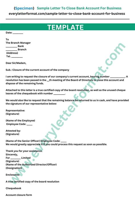 Bank Account Closure Letter Template Infoupdate Org