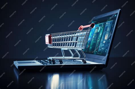 Premium AI Image | a shopping cart with a shopping cart in the background