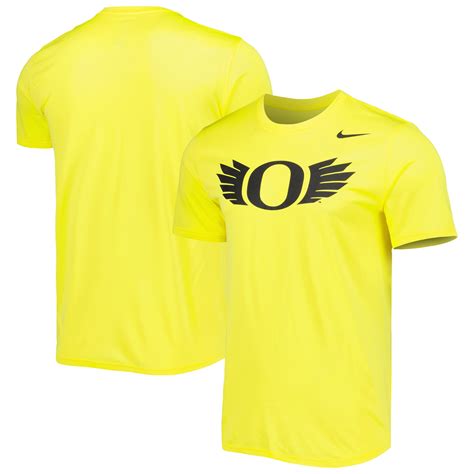 Mens Nike Yellow Oregon Ducks School Logo Legend Performance T Shirt