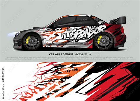 Rally Car Livery Design Vector Abstract Race Style Background For