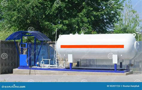 Lpg Station For Filling Liquefied Gas Into The Vehicle Tanks E Stock