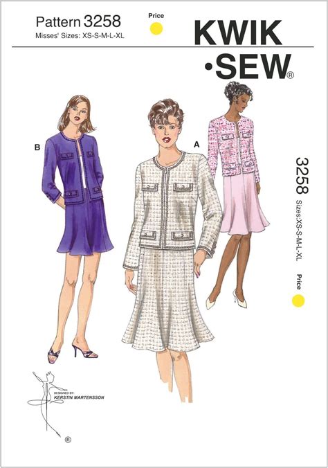 Amazon Kwik Sew K3258 Jackets And Skirts Sewing Pattern Size XS S