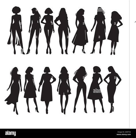 Diverse Silhouette Illustrations Of Women Artistic Expressions In
