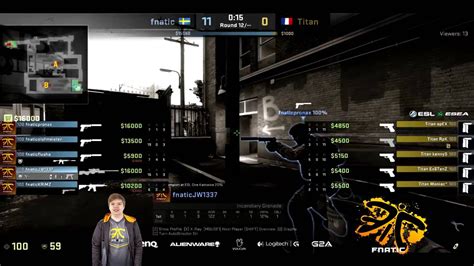 Esl Esea Pro League Fnatic Jw Vs Titan Ace Youtube