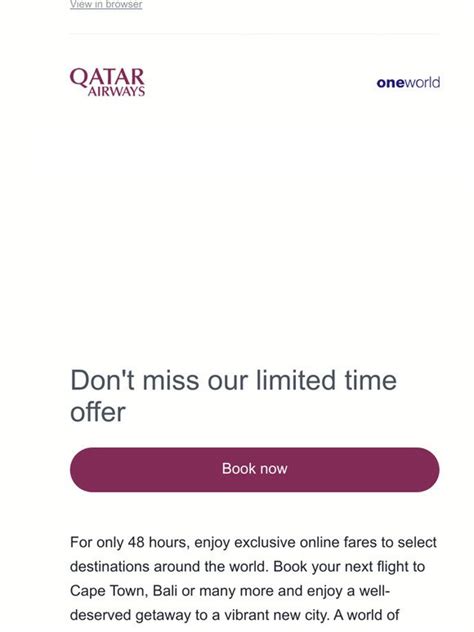 Qatar Airways 48 Hours Only Milled