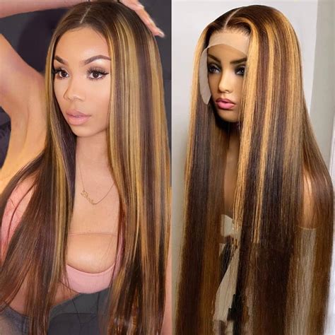 Brown Blonde Ombre Lace Front Wig Divalidekor