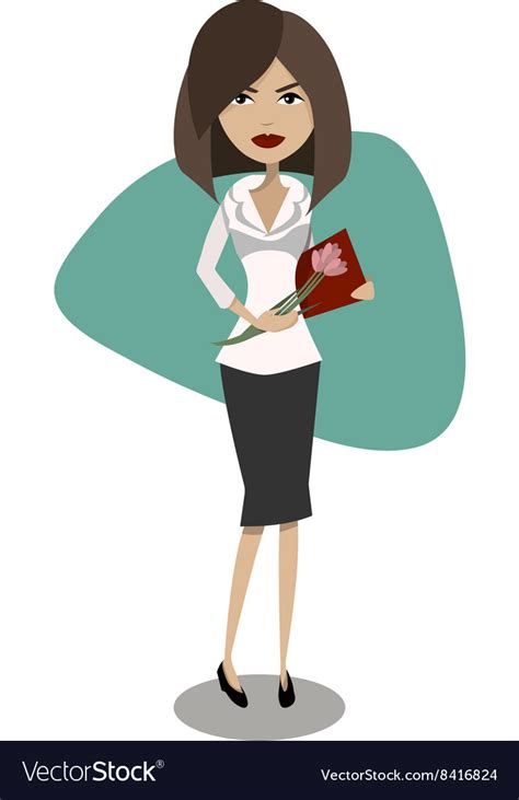 Cartoon Female Secretary Office Worker Royalty Free Vector