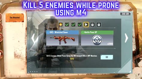 Kill 5 Enemies While Prone Using The M4 Assault Rifle In MP Match Call