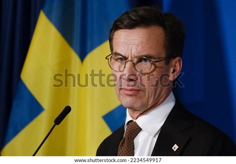 Swedens Prime Minister Ulf Kristersson Gives Stock Photo 2234549917 ...