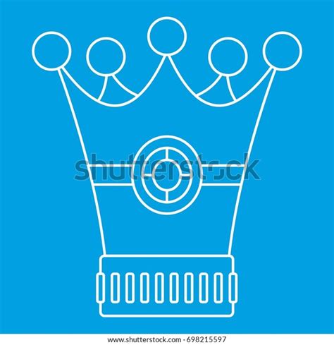 Medieval Crown Icon Blue Outline Style Stock Vector Royalty Free