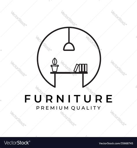 Furniture Logo Design Emblem Badge Royalty Free Vector Image