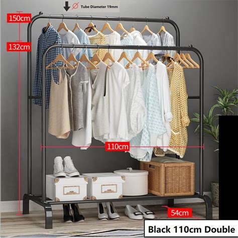 Double Pole Clothes Rack Furniture Home Living Furniture