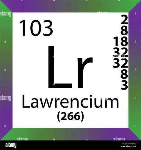 Lr Lawrencium Chemical Element Periodic Table Single Vector